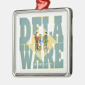 Tekst van de statusvlag Delaware Metalen Ornament (Links)