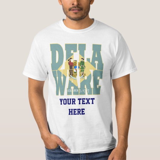 Tekst van de statusvlag Delaware T-shirt (Voorkant)