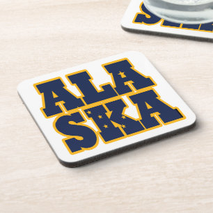 Tekst van de vlag van de staat Alaskan Bier Onderzetter