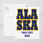 Tekst van de vlag van de staat Alaskan Briefkaart (Voorkant / Achterkant)
