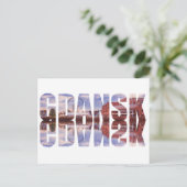 Tekst van Gdansk met uitzicht van de oude stad met Briefkaart (Staand voorkant)