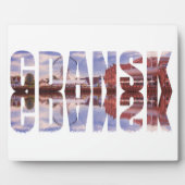 Tekst van Gdansk met uitzicht van de oude stad met Fotoplaat (Voorkant)