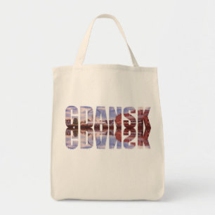 Tekst van Gdansk met uitzicht van de oude stad met Tote Bag
