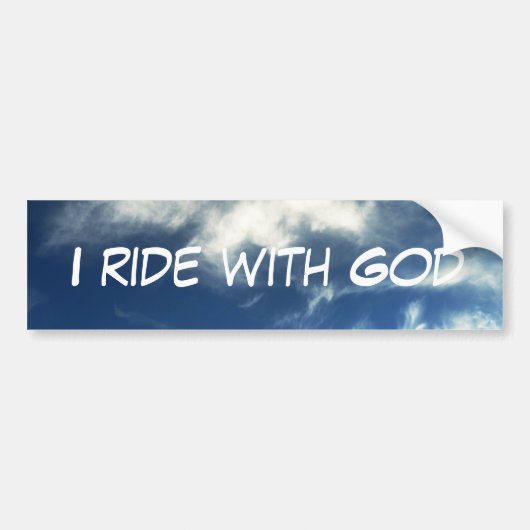 Tekst van het christendom in de lucht en wolken bumpersticker (Voorkant)
