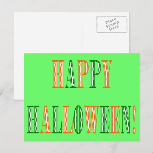Tekst van het Halloween Festival Briefkaart (Voorkant / Achterkant)