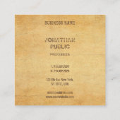  tekst van het verdringingsscript Oud papier ziet  Vierkante Visitekaartje (Achterkant)