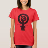 Tekst van het vrouwenrechtensymbool t-shirt (Voorkant)