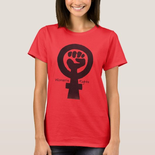 Tekst van het vrouwenrechtensymbool t-shirt (Voorkant)