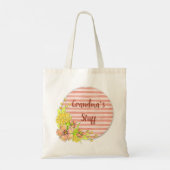 Tekst van oma wijzigen - Floral en donkerroze Tote Bag (Achterkant)