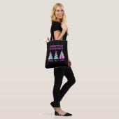 tekst van Peace Joy Love Kerstbomen Tote Bag (Op model)