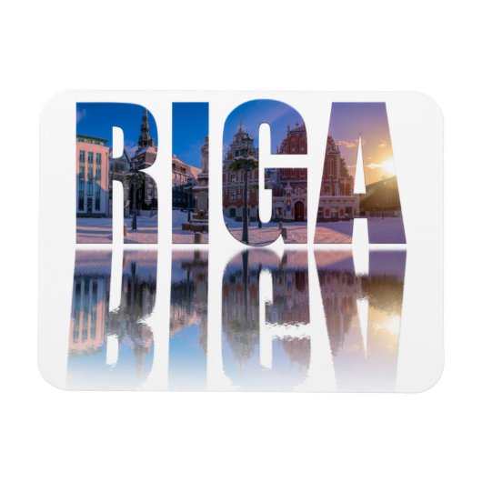 Tekst van Riga, Letland Magneet (Horizontaal)