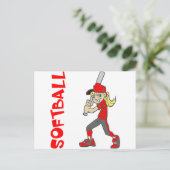 TEKST VAN SOFTBALL GIRL BRIEFKAART (Staand voorkant)
