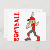 TEKST VAN SOFTBALL GIRL BRIEFKAART (Voorkant / Achterkant)