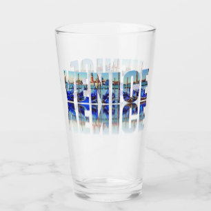 Tekst van Venetië met reflectie Glas