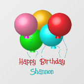  tekst van vijf vogelballonnen raamsticker (Vel)