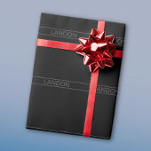  tekst | Vet Matig Zwart en Donkergrijs Cadeaupapier