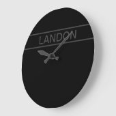 tekst | Vet Matig Zwart en Donkergrijs Grote Klok (Hoek)