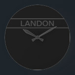 tekst | Vet Matig Zwart en Donkergrijs Grote Klok<br><div class="desc">Vette hedendaagse blik.</div>