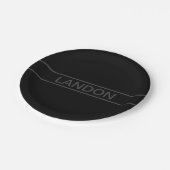  tekst | Vet Matig Zwart en Donkergrijs Papieren Bordje (Gekanteld)