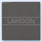  tekst | Vet Matig Zwart en Donkergrijs Stenen Onderzetter