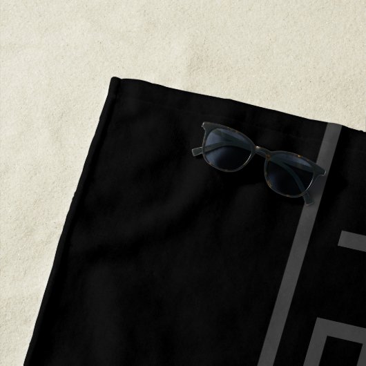  tekst | Vet Matig Zwart en Donkergrijs Strandlaken (In situ)