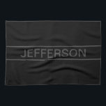 tekst | Vet Matig Zwart en Donkergrijs Theedoek<br><div class="desc">Vette hedendaagse blik.</div>