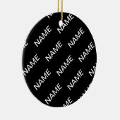  tekst | Vet Matig Zwart-wit Keramisch Ornament (Rechts)