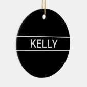  tekst | Vet Matig Zwart-wit Keramisch Ornament (Rechts)