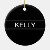  tekst | Vet Matig Zwart-wit Keramisch Ornament (Achterkant)