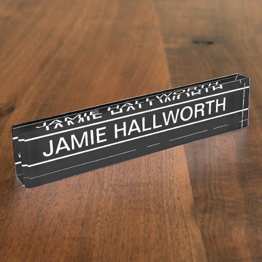  tekst | Vet Matig Zwart-wit Naambordje (Zijkant)