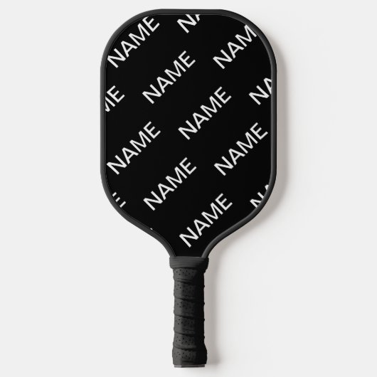  tekst | Vet Matig Zwart-wit Pickleball Paddle (Voorkant)