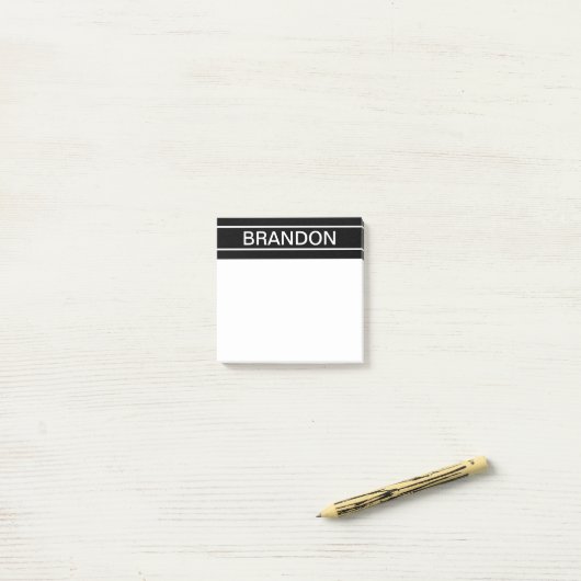  tekst | Vet Matig Zwart-wit Post-it® Notes (Op bureau)