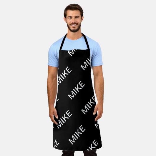 tekst | Vet Matig Zwart-wit Schort (Gedragen)