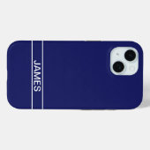 tekst | Vet Modern Navy Blauw & Wit Case-Mate iPhone Case (Achterkant (horizontaal))