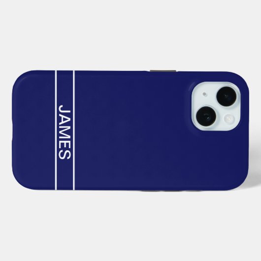  tekst | Vet Modern Navy Blauw & Wit Case-Mate iPhone Case (Achterkant (horizontaal))