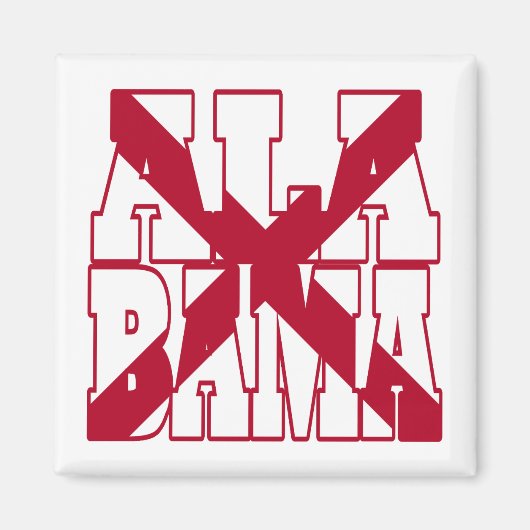 Tekst vlag Alabama Magneet (Voorkant)