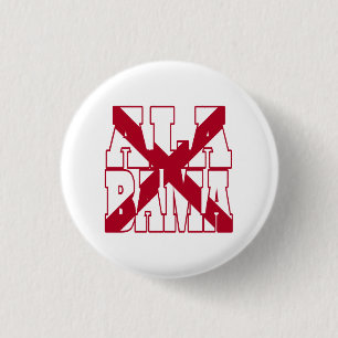 Tekst vlag Alabama Ronde Button 3,2 Cm