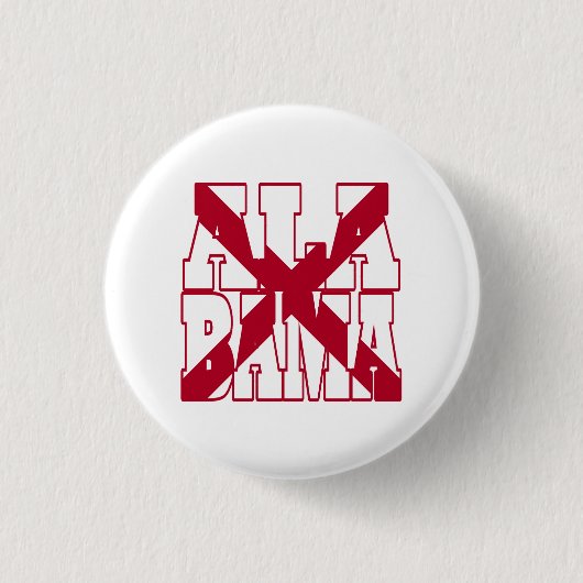 Tekst vlag Alabama Ronde Button 3,2 Cm (Voorkant)