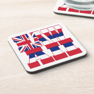 Tekst vlag Hawaï Onderzetter