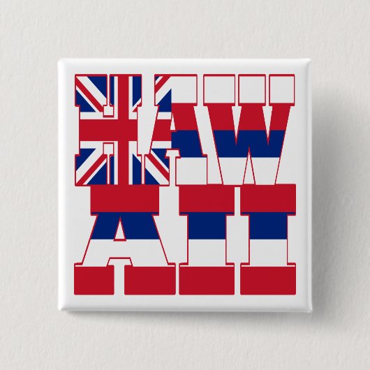 Tekst vlag Hawaï Vierkante Button 5,1 Cm (Voorkant)