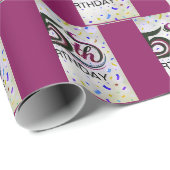 Tekst voor 15e verjaardag met feestconfetti cadeaupapier (Rol Hoek)