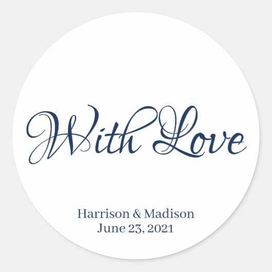 Tekst voor aangepast marinescript Weddenschap-cade Ronde Sticker (Voorkant)