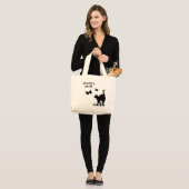 Tekst voor aangepaste kattenbak 2 lijnen grote tote bag (Voorkant (model))