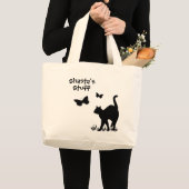 Tekst voor aangepaste kattenbak 2 lijnen grote tote bag (Voorkant (product))