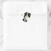 Tekst voor aangepaste naam Kader Collie Dog Pet Hart Sticker (Tas)