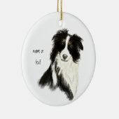 Tekst voor aangepaste naam Kader Collie Dog Pet Keramisch Ornament (Rechts)