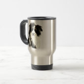 Tekst voor aangepaste naam Kader Collie Dog Pet Reisbeker (Voorkant links)