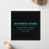 tekst voor bedrijven etc. Bewerkbaar zwart Notitiekaartje (Voorkant / Achterkant in situ)