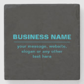  tekst voor bedrijven etc. Bewerkbaar zwart Stenen Onderzetter (Voorkant)