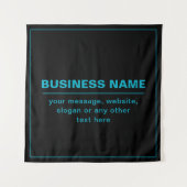  tekst voor bedrijven etc. Bewerkbaar zwart Wandkleed (Voorkant)